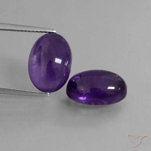 12.63 ct Oval Cabochon Amethyst, 14.1 x 10.1 mm From Brazil, Photo A