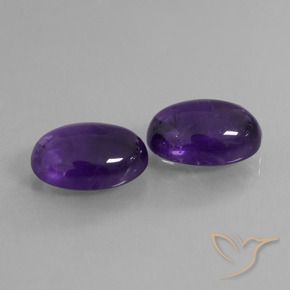 12.63 ctw Violet Amethyst Stones, Natural Amethyst in Oval Cabochon Shape for Sale