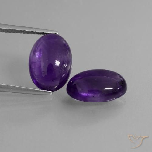 11.2 ct Oval Cabochon Amethyst, 14.1 x 10 mm From Brazil, Photo A