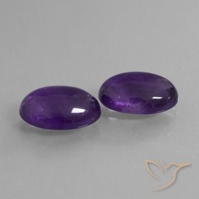 11.20 ctw Violet Amethyst Stones, Natural Amethyst in Oval Cabochon Shape for Sale