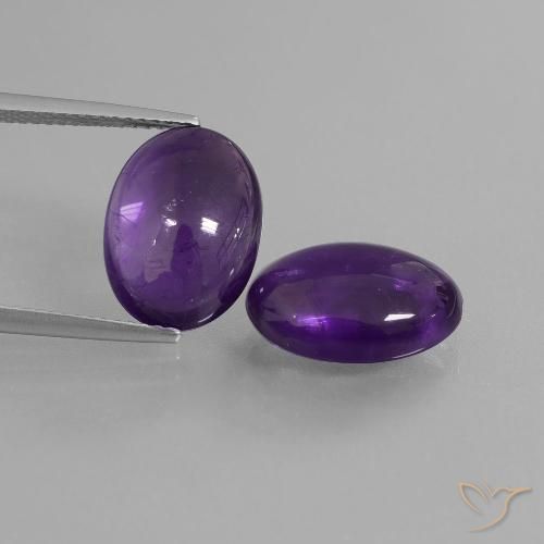 10.19 ct Oval Cabochon Amethyst, 14 x 10.1 mm From Brazil, Photo A