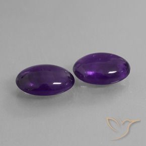 10.19 ctw Violet Amethyst Stones, Natural Amethyst in Oval Cabochon Shape for Sale