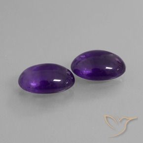 10.17 ctw Violet Amethyst Stones, Natural Amethyst in Oval Cabochon Shape for Sale