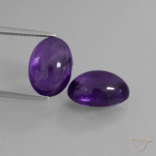 12.52 ct Oval Cabochon Amethyst, 14.1 x 10.1 mm From Brazil, Photo A