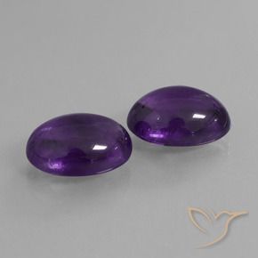 12.52 ctw Violet Amethyst Stones, Natural Amethyst in Oval Cabochon Shape for Sale