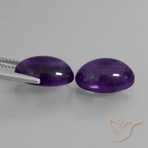 Amethyst Gemstones in 14 x 10 mm (calibrated) Size for Sale, Amethyst Stones in Medium Violet Color