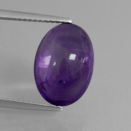 Medium Violet Amethyst Gem - 6.1ct Oval Cabochon (ID: 409493)