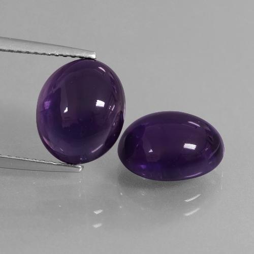 Dark Violet Amethyst Gem - 4ct Oval Cabochon (ID: 409507)