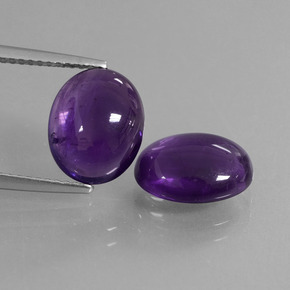 Violeta medio Amatista Gema - 3.3ct Cabujón Óvalo (ID: 409509)
