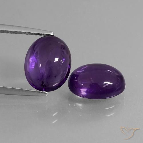6.73 ct Oval Cabochon Amethyst, 10.9 x 8.8 mm From Brazil, Photo A