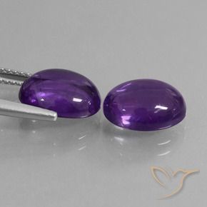 Amethyst Gemstones in 11 x 9 mm (calibrated) Size for Sale, Amethyst Stones in Deep Violet Color