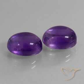 8.76 ctw Violet Amethyst Stones, Natural Amethyst in Oval Cabochon Shape for Sale