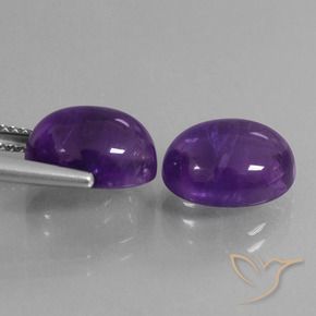 Amethyst Gemstones in 11 x 9 mm (calibrated) Size for Sale, Amethyst Stones in Deep Violet Color