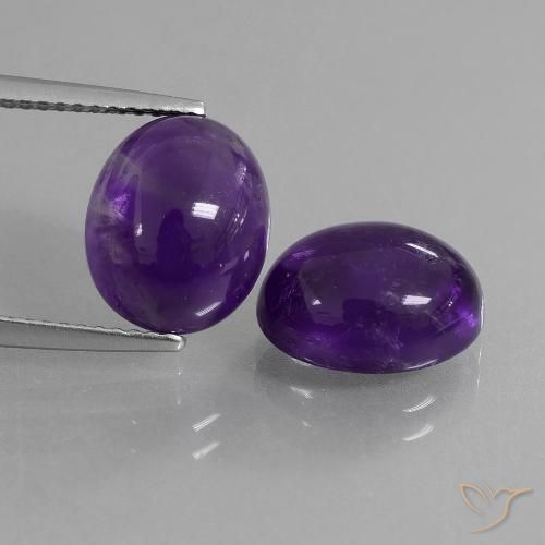8.01ctw Natural Medium Violet Amethyst, Oval, Transparent