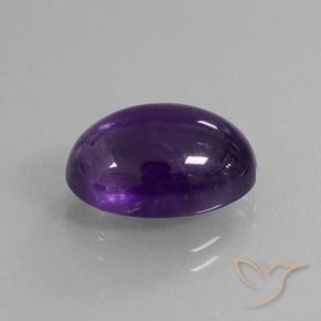 6.32 ct Violet Amethyst Stone, Natural Amethyst in Oval Cabochon Shape for Sale