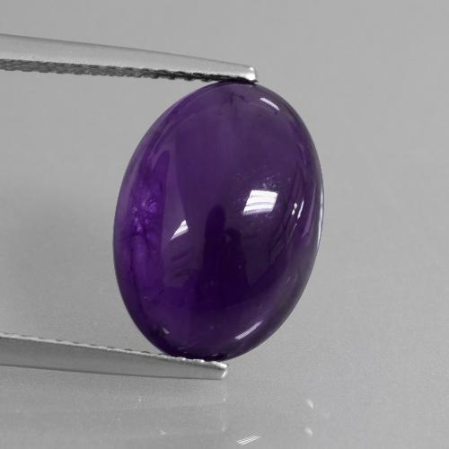 Violeta medio Amatista Gema - 6ct Cabujón Óvalo (ID: 409534)