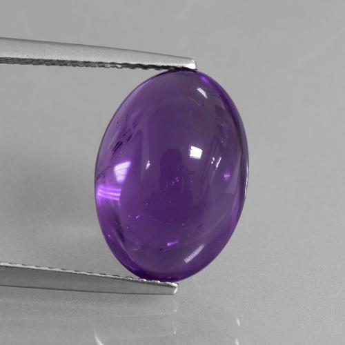 Medium-Light Violet Amethyst Gem - 6.3ct Oval Cabochon (ID: 409537)