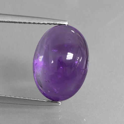 Medium-Light Violet Amethyst Gem - 6.3ct Oval Cabochon (ID: 409539)