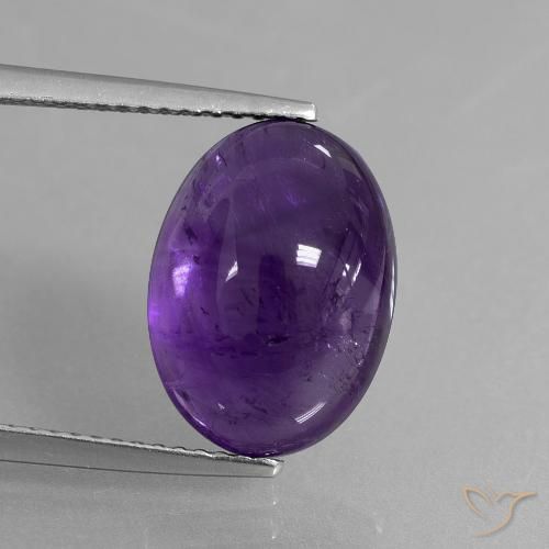 Medium Violet Amethyst Gem - 6.7ct Oval Cabochon (ID: 409540)