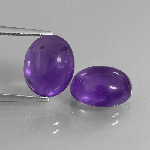 Medium Violet Amethyst Gem - 3.9ct Oval Cabochon (ID: 409556)