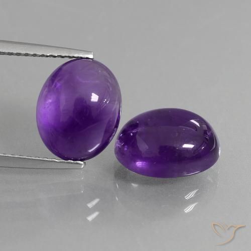 7.86ctw Natural Medium Violet Amethyst, Oval, Transparent