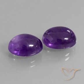 7.86 ctw Violet Amethyst Stones, Natural Amethyst in Oval Cabochon Shape for Sale