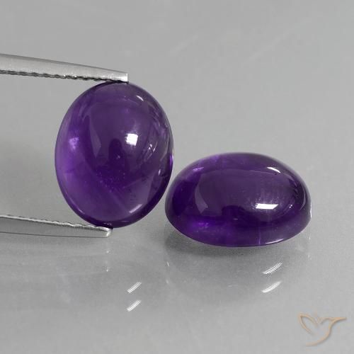 7.63ctw Natural Deep Violet Amethyst, Oval, Transparent