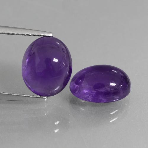 Medium Violet Amethyst Gem - 3.6ct Oval Cabochon (ID: 409561)