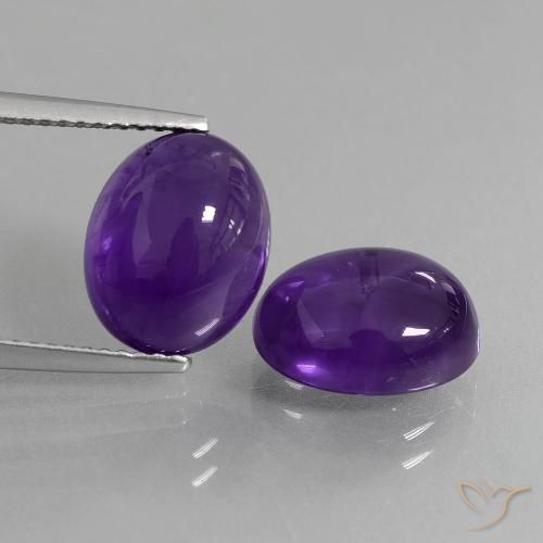 7.89ctw Natural Medium Violet Amethyst, Oval, Transparent