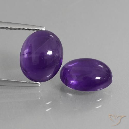 6.68 ct Oval Cabochon Amethyst, 11 x 9 mm From Brazil, Photo A