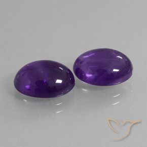 6.68 ctw Violet Amethyst Stones, Natural Amethyst in Oval Cabochon Shape for Sale