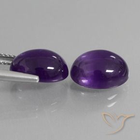 Amethyst Gemstones in 11 x 9 mm (calibrated) Size for Sale, Amethyst Stones in Dark Violet Color