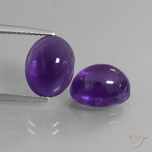 7.33 ct Oval Cabochon Amethyst, 10.7 x 8.7 mm From Brazil, Photo A