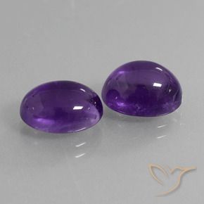 7.33 ctw Violet Amethyst Stones, Natural Amethyst in Oval Cabochon Shape for Sale