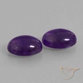 12.68 ctw Violet Amethyst Stones, Natural Amethyst in Oval Cabochon Shape for Sale