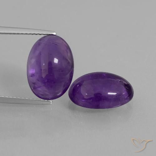 10.95 ct Oval Cabochon Amethyst, 13.9 x 10.1 mm From Brazil, Photo A