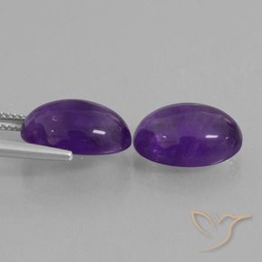 Amethyst Gemstones in 14 x 10 mm (calibrated) Size for Sale, Amethyst Stones in Medium Violet Color