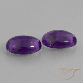 11.45 ctw Violet Amethyst Stones, Natural Amethyst in Oval Cabochon Shape for Sale