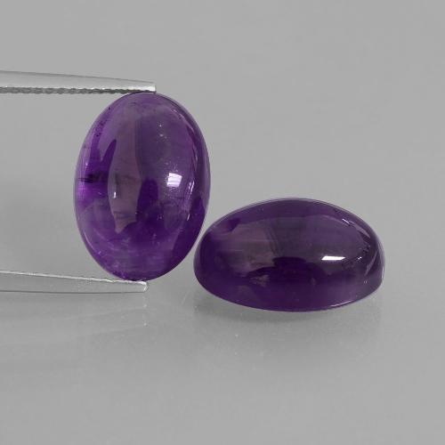 Medium Violet Amethyst Gem - 6.7ct Oval Cabochon (ID: 409586)