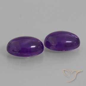 12.78 ctw Violet Amethyst Stones, Natural Amethyst in Oval Cabochon Shape for Sale