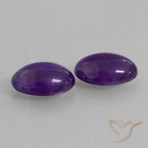 10.63 ctw Violet Amethyst Stones, Natural Amethyst in Oval Cabochon Shape for Sale