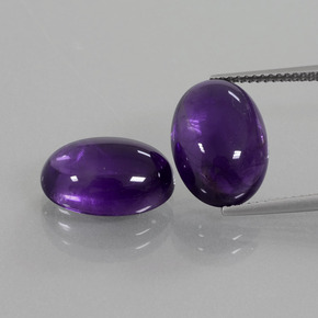 Deep Violet Amethyst Gem - 6.4ct Oval Cabochon (ID: 409623)