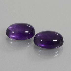 12.84 ctw Violet Amethyst Stones, Natural Amethyst in Oval Cabochon Shape for Sale
