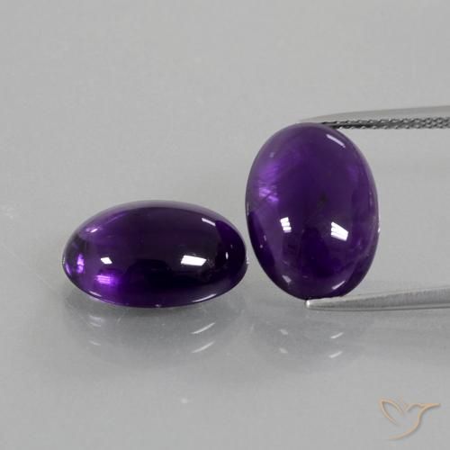 11.64 ct Oval Cabochon Amethyst, 14 x 10.1 mm From Brazil, Photo A