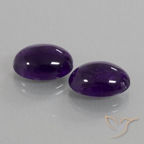 12.34 ctw Violet Amethyst Stones, Natural Amethyst in Oval Cabochon Shape for Sale