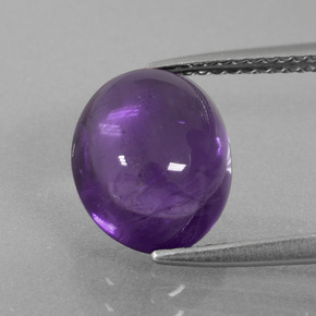 Medium-Light Violet Amethyst Gem - 3.6ct Oval Cabochon (ID: 409657)