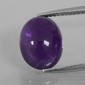 Темно-фиолетовый Аметист Камень - 3.6ct Овал Кабошон (ID: 409658)