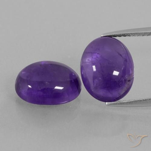 7.52 ct Oval Cabochon Amethyst, 11.2 x 9 mm From Brazil, Photo A