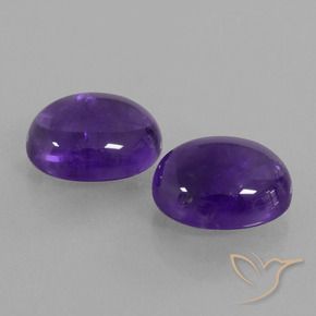 7.52 ctw Violet Amethyst Stones, Natural Amethyst in Oval Cabochon Shape for Sale