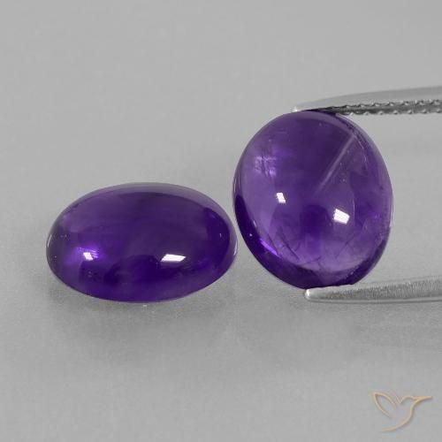 6.29 ct Oval Cabochon Amethyst, 11 x 9 mm From Brazil, Photo A